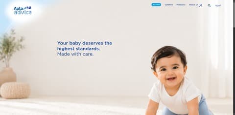 Apta Advice pregnancy and early-life nutrition advisory website homepage