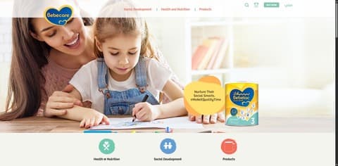 Bebecare (Bebelac) bilingual product website homepage