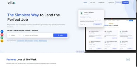 Ellix HR recruitment services website homepage