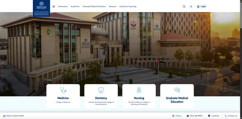 Mohammed Bin Rashid University (MBRU) website homepage