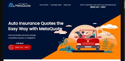 MetaQuote auto insurance landing page