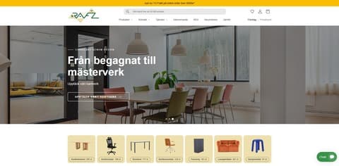 Rafz Swedish online furniture store homepage