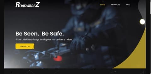 RoadwareZ IoT smart backpack product website homepage