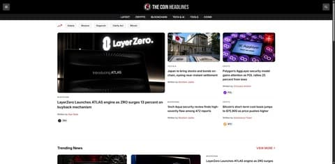 The Coin Headlines crypto news and tools homepage